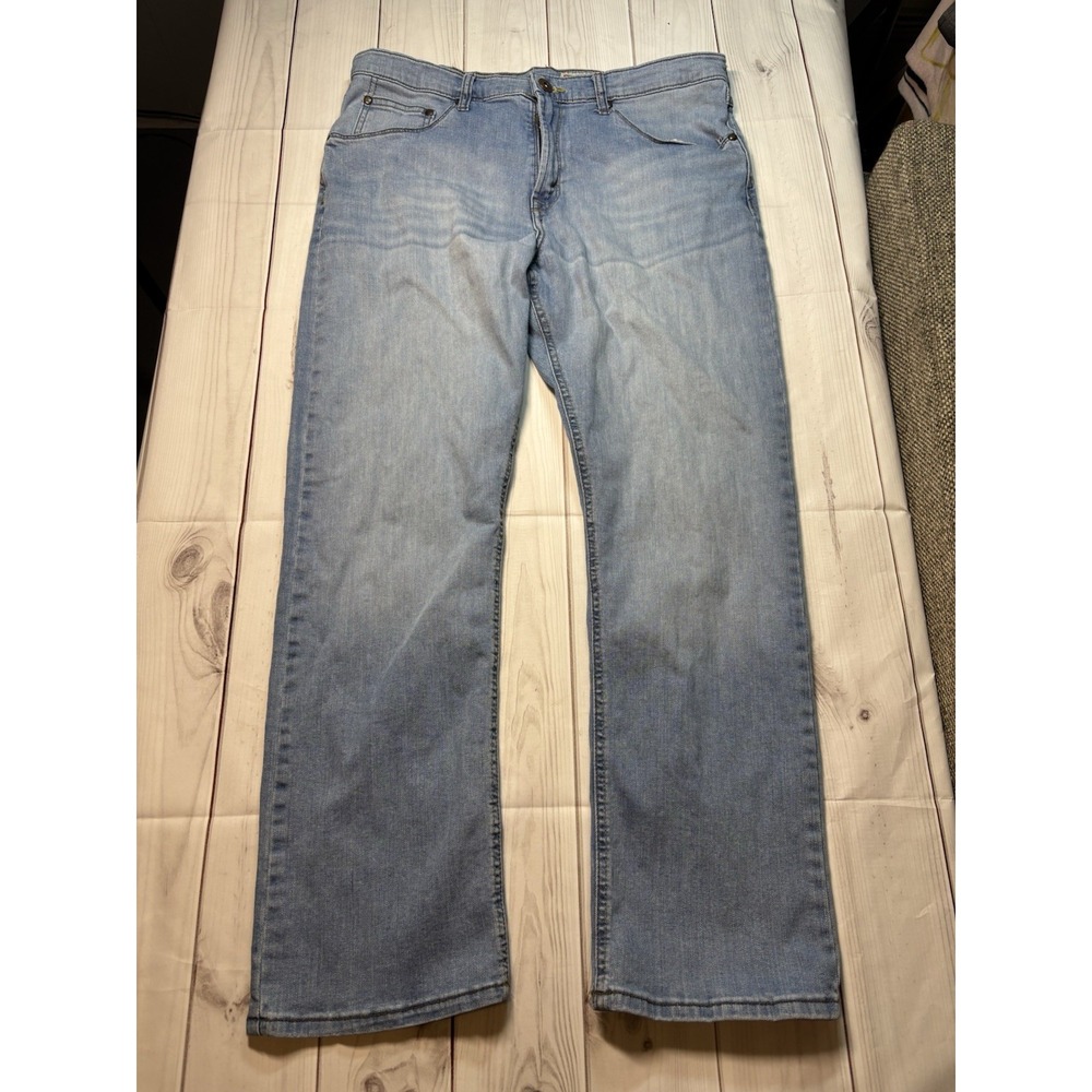 Wrangler Retro Mens Jeans 34x28 Slim Straight Blue Denim WRT20LB